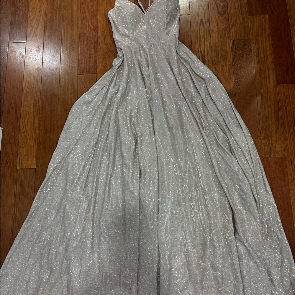 Windsor Glittering Silver Prom Dress